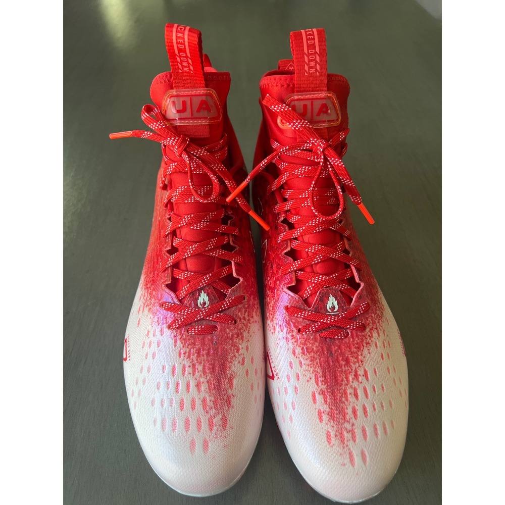 Under Armour Spotlight Lux MC Men's Football Cleats Red White Size 13 NWOB